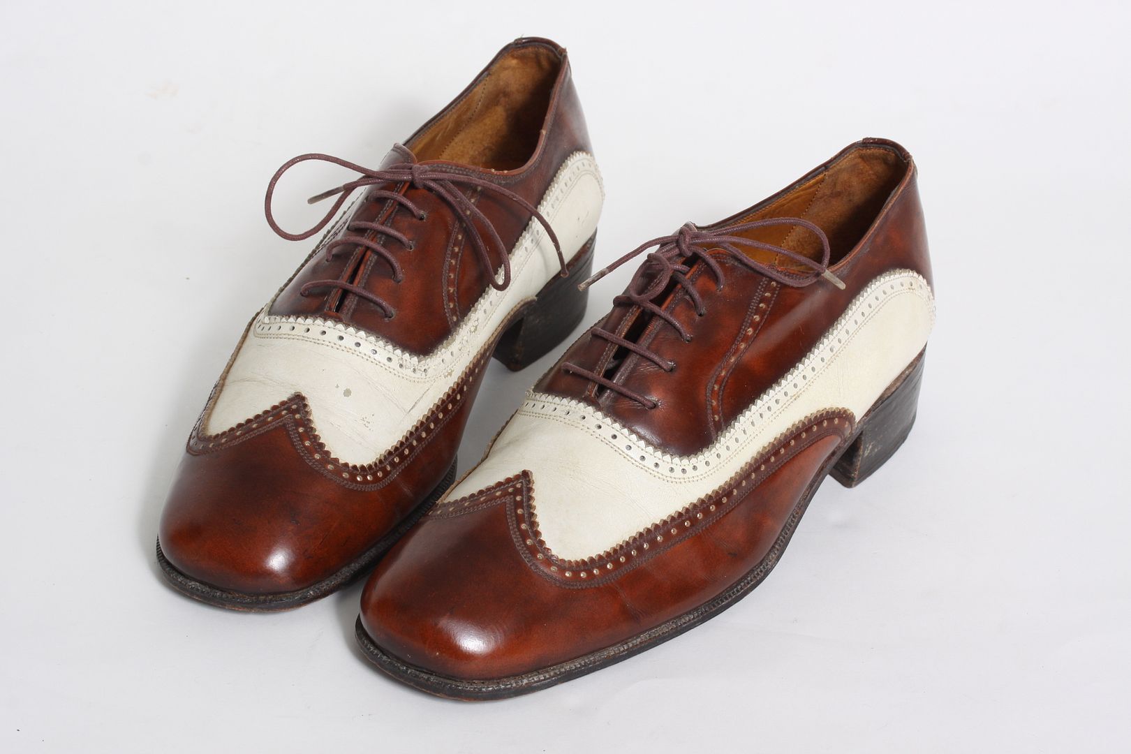 1970s brown and white spectator shoes VintageHaberdashers Blog